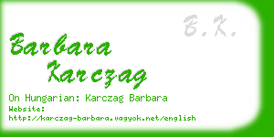 barbara karczag business card